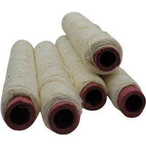 Vintage Cream Weaving Knitting Crochet Cone Yarn Lot of 5 Cones